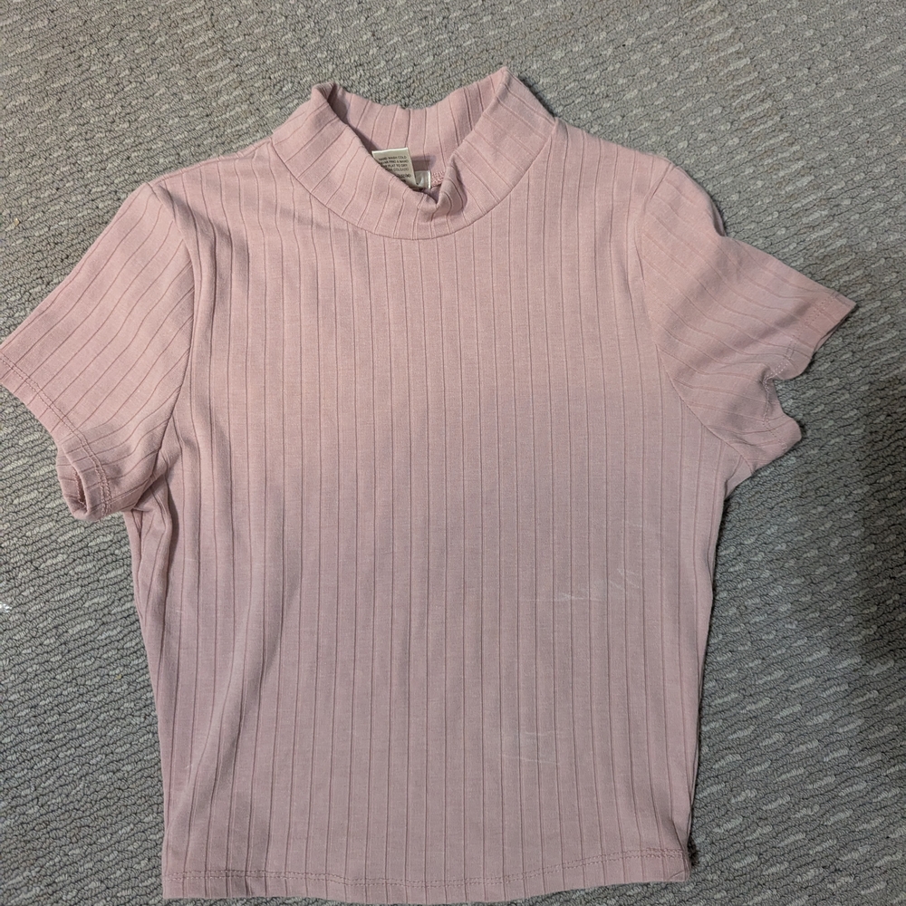 Women's Pink Mock Neck Top